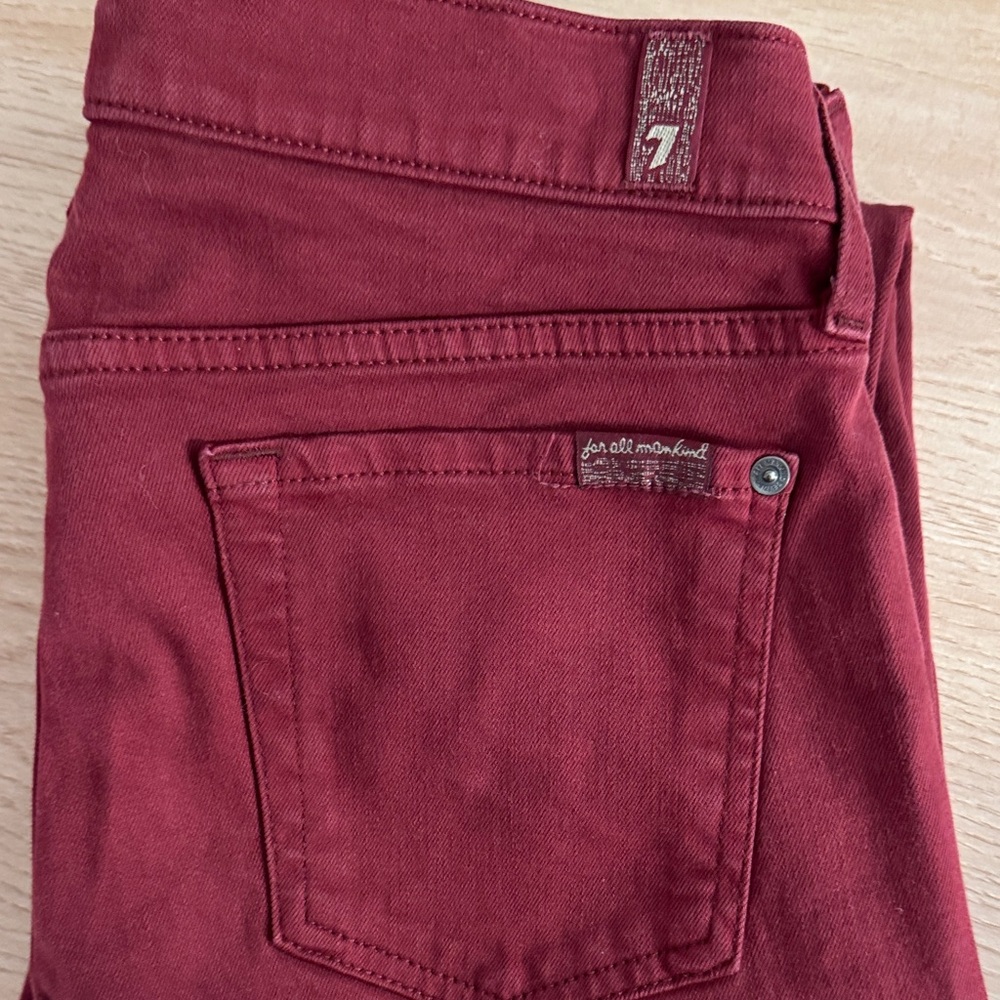 7 For All Mankind Women's Burgundy Jeans